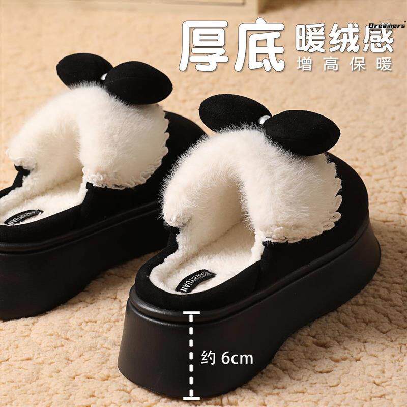 棉拖鞋女冬季可外穿可爱毛绒女士秋冬季2024新款冬款厚底加绒厂家