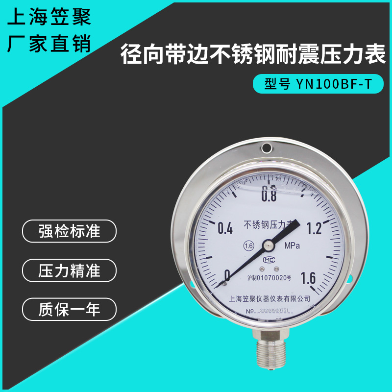 上海船用径向后边耐震压力表