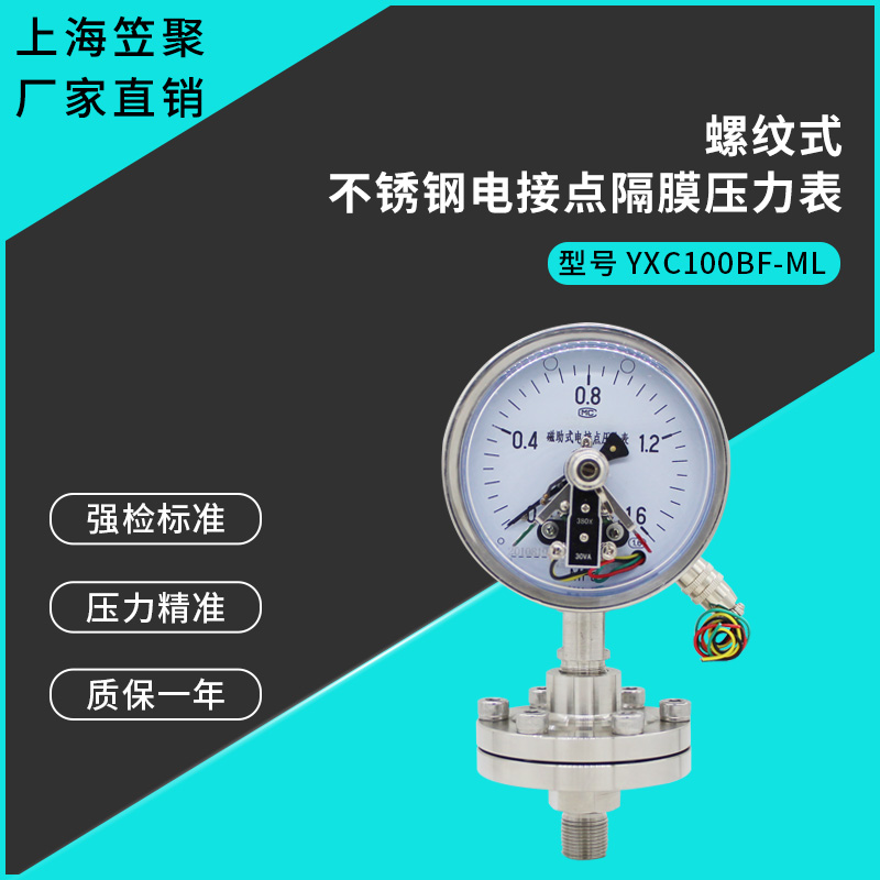 上海电接点蒸汽隔膜压力表