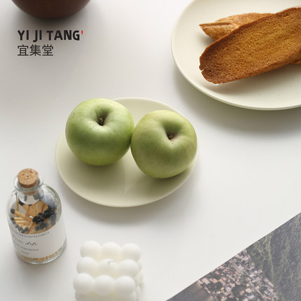 宜集堂INS奶油风果盘高级感陶瓷家用客厅茶几大号现代简约装饰盘