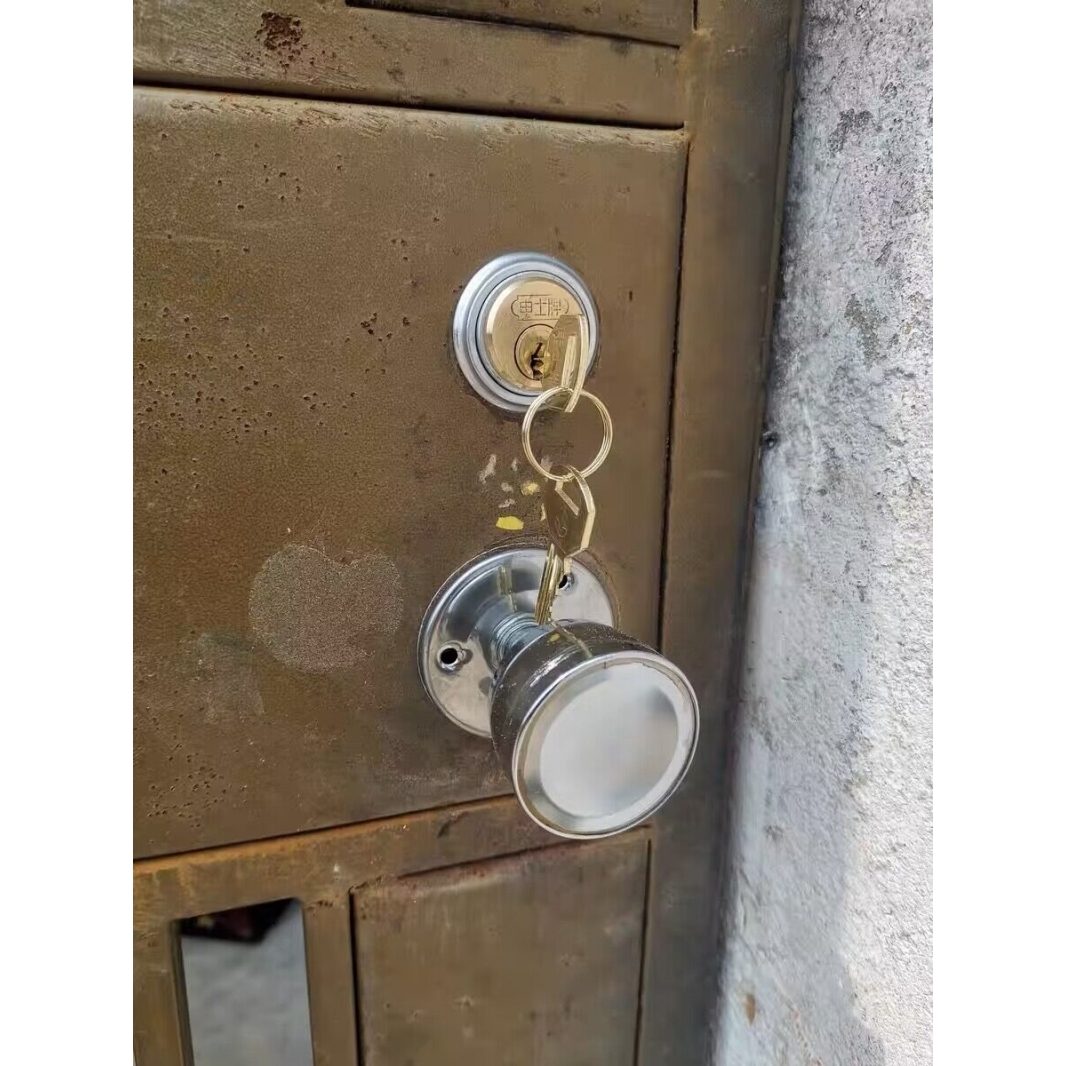 铁门锁防盗门铜丰收9472A2栅栏门双锁头铜老式申士牌锁心可用