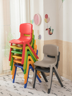 大中小学生塑料椅子加大加厚幼儿园儿童凳子培训班家用成人靠背椅