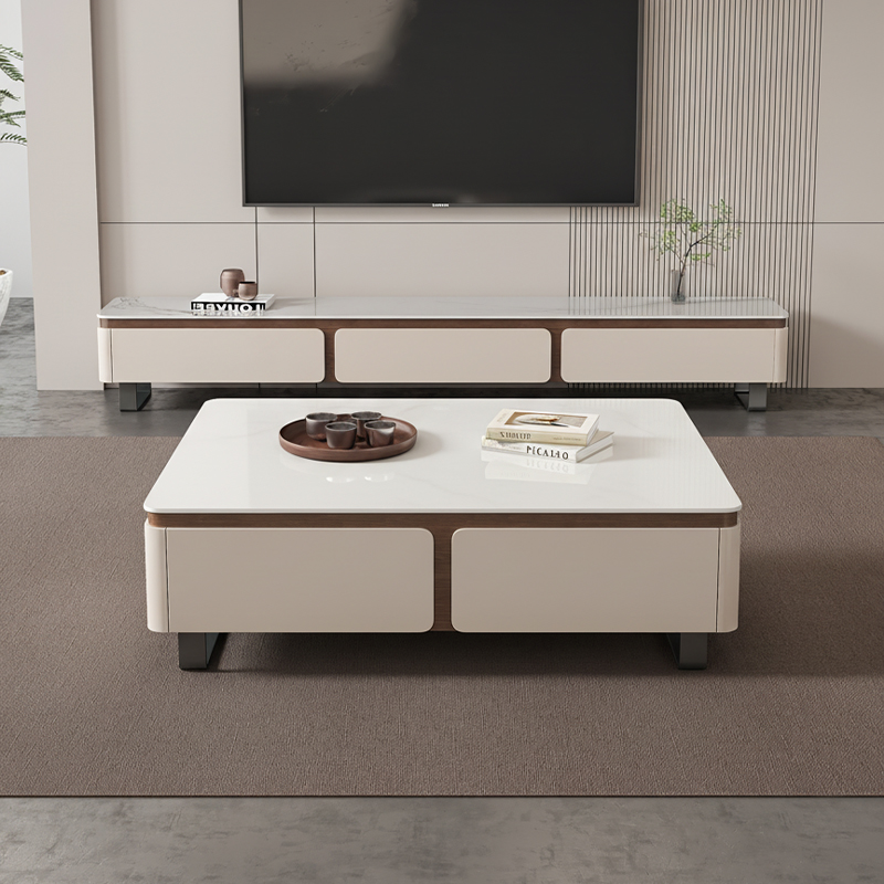 长方形设计师岩板茶几