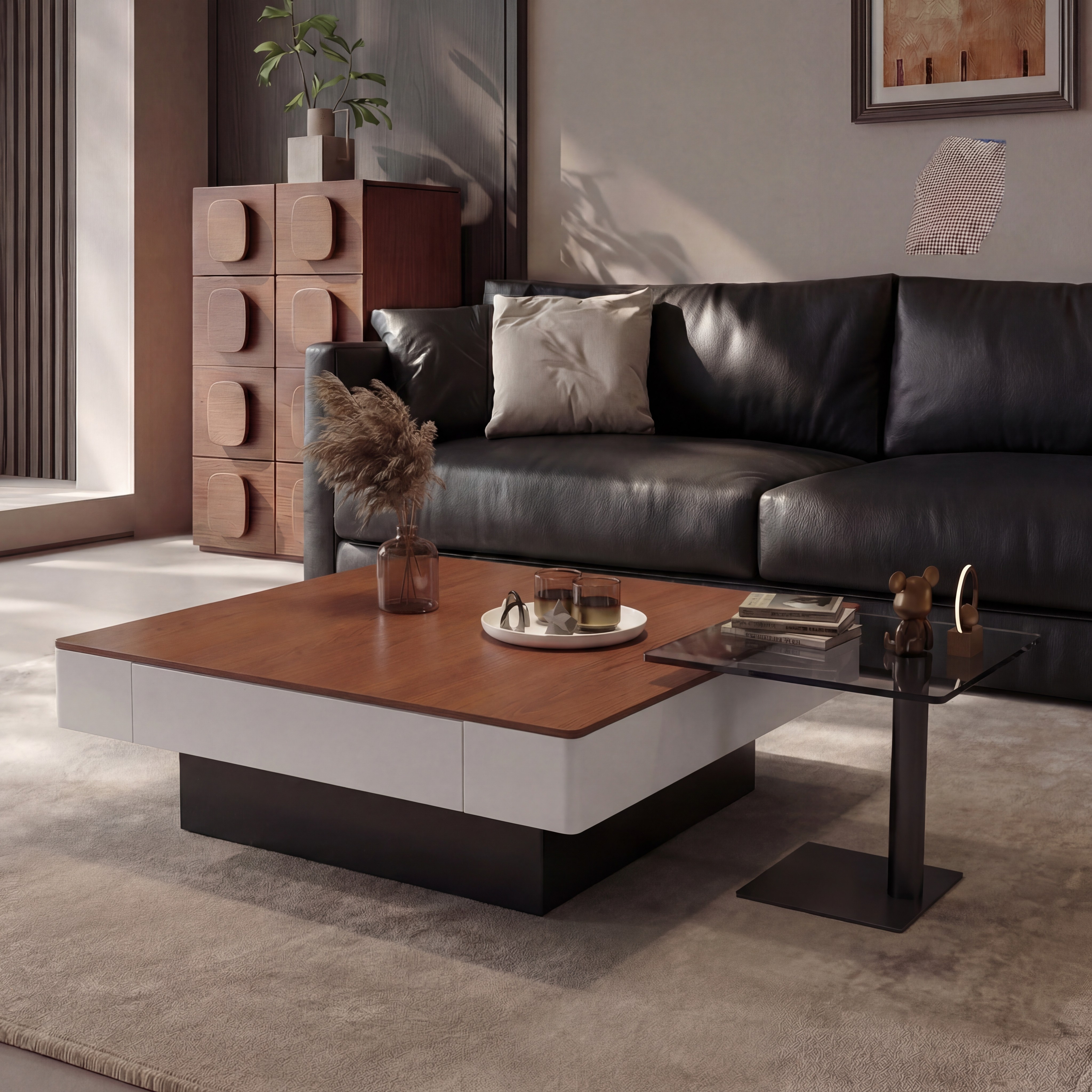 2025新款中古风茶几客厅家用现代简约轻奢高级感方形网红款茶几桌,住宅家具,茶几,淘宝优惠券,粉丝福利购,淘宝优惠卷