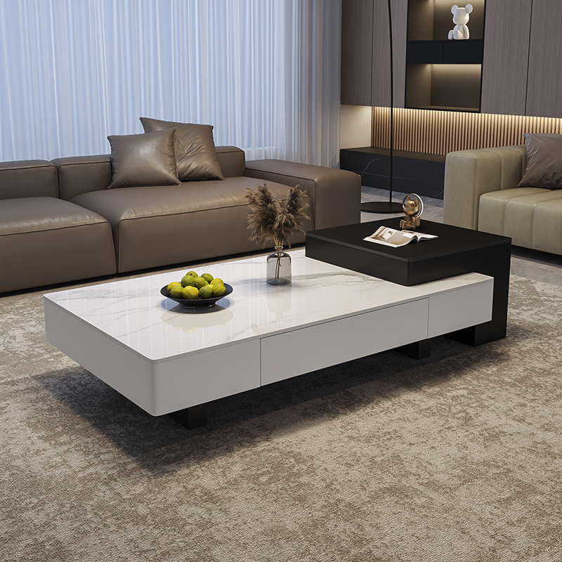 顶匠岩板轻奢风意式高级感茶几