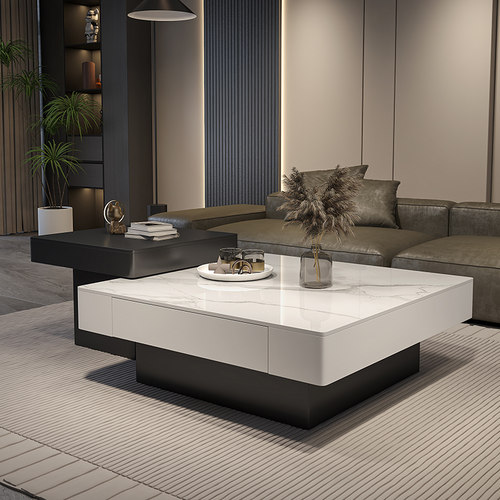 实木意式极简现代简约高级感茶几