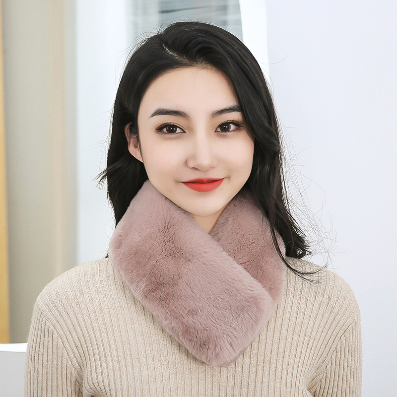 兔毛围巾冬季女韩版百加厚