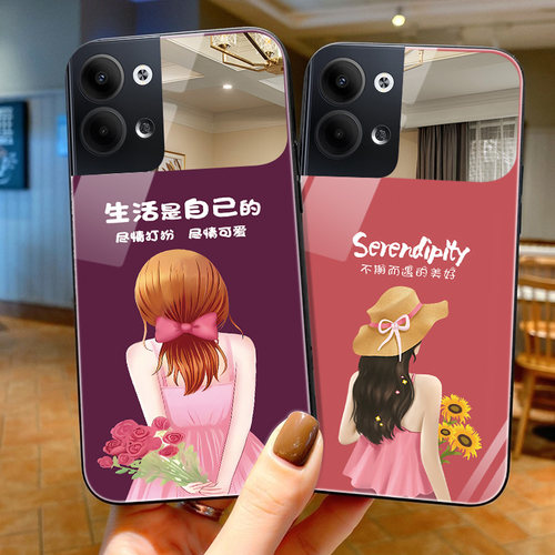opporeno系镜子玻璃手机壳小香风