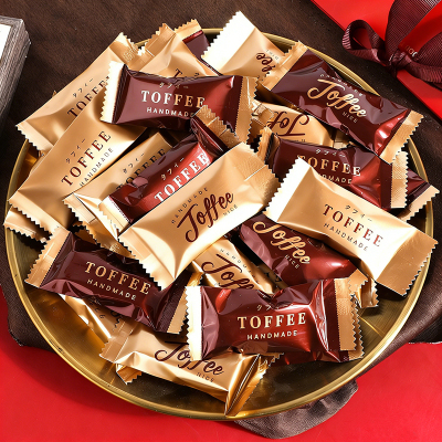 手工制作Toffee海盐巴旦木焦糖太妃糖咖啡味糖果独立包装休闲零食