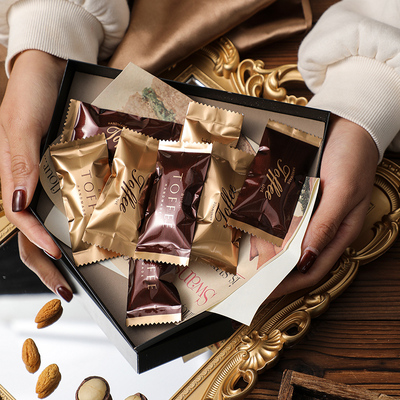 Toffee海盐焦糖巴旦木太妃糖混合口味独立包装喜糖礼盒装休闲零食