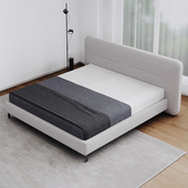 北欧布艺床简约现代主卧Hel赫尔设计师床女生卧室棉麻软包ins风床