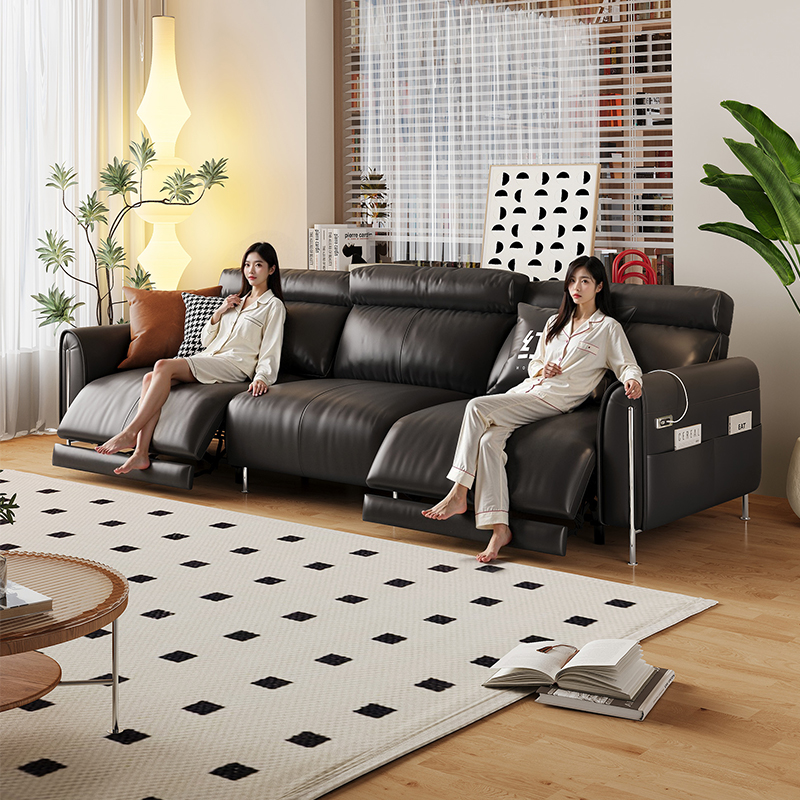 红晟太空舱懒人沙发椅小户型真皮沙发轻奢高级感功能客厅电动沙发