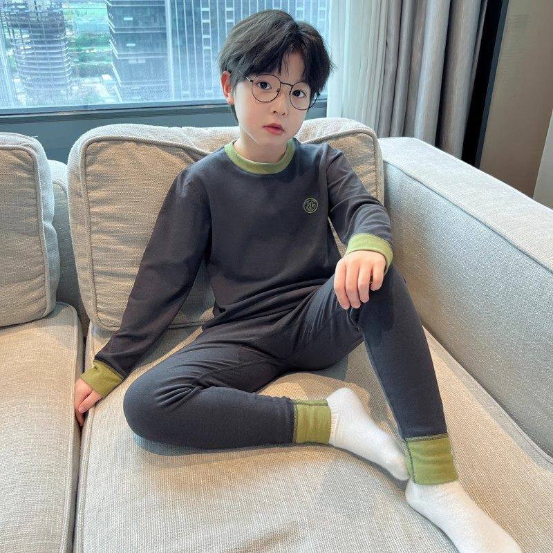 法国Uamtor男童秋衣秋裤套装秋冬款2025年新款中大童睡衣保暖内衣