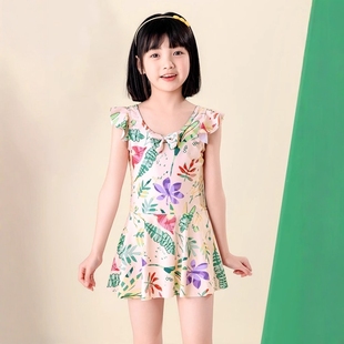 英國Next 2025新款 兒童連體游泳衣大童防曬泳裝 Kiss女童泳衣夏季