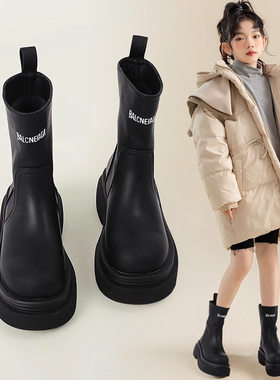 next MaxM女童马丁靴2025秋冬新款儿童加绒短靴中大童时尚棉单靴