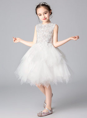 英国next MaxM女童公主裙蓬蓬纱儿童主持人礼服花童裙钢琴演出服