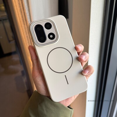 索哲适用于一加15手机壳新品一加ace6简约个性高级感白色细圈磁吸1+13t全包超薄肤感磨砂硬套ace5轻薄纯色12