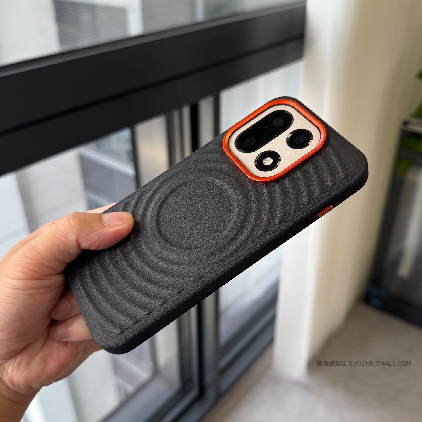 索哲适用于一加15手机壳独立金属按键1+ace6高级感黑色波漾纹素皮磁吸ace5pro大孔镜头不包13t耐脏防摔汗1+13