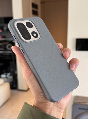 索哲适用于一加15手机壳小众简约灰色粗磨砂防指纹保护套1+15内置强磁吸充电一加15大孔全包耐脏防摔金属按键