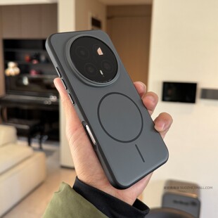 索哲适用于荣耀magic8pro手机壳大孔金属按键magic8深灰色耐脏防摔pro强磁吸荣耀500全包超薄亲肤手感保护套