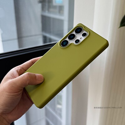 索哲适用于三星s25ultra手机壳全包亲肤手感软tpu材质保护套s25edge简约个性好看的芥末绿s25fe大孔纯色磨砂4