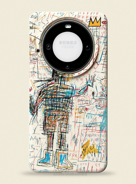 适用华为mate60pro手机壳新品pro+男女款小众个性欧美风艺术涂鸦mate50白色超薄防摔保护套p60镜头不包mt40软