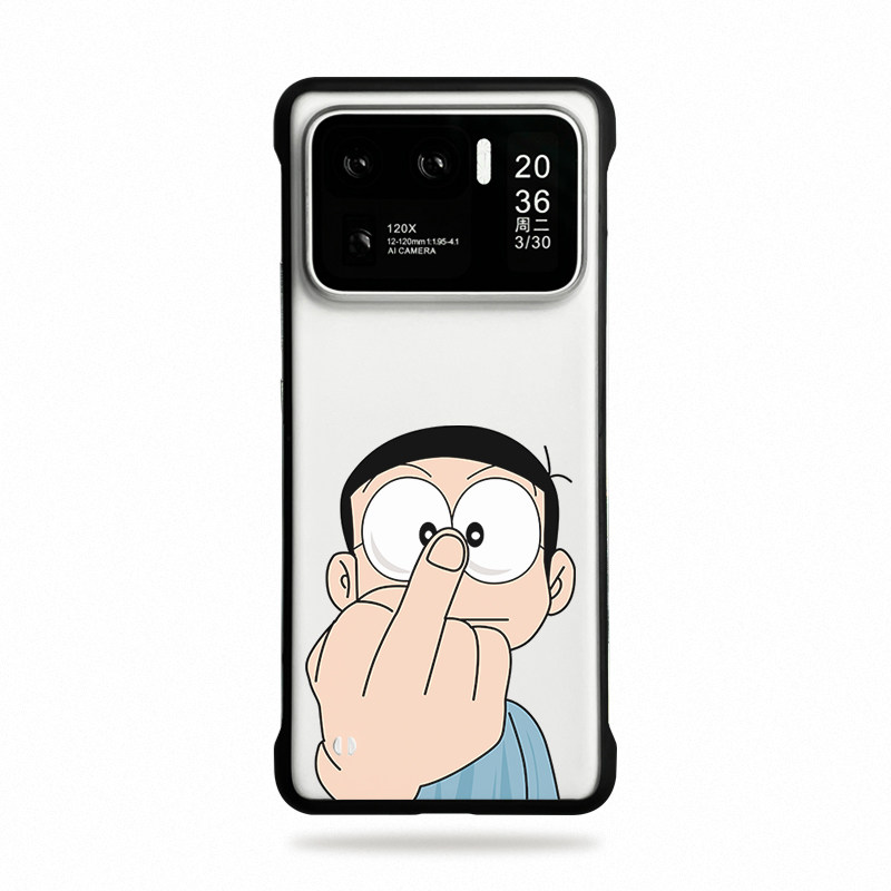 适用小米11ultra手机壳无边框新品11u男款小众卡通创意大雄中指11