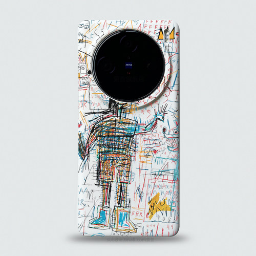 适用于vivox200pro手机壳vivo新款x100s男女小众个性欧美风艺术涂鸦x100ultra白色半包超薄磨砂保护套x90大孔