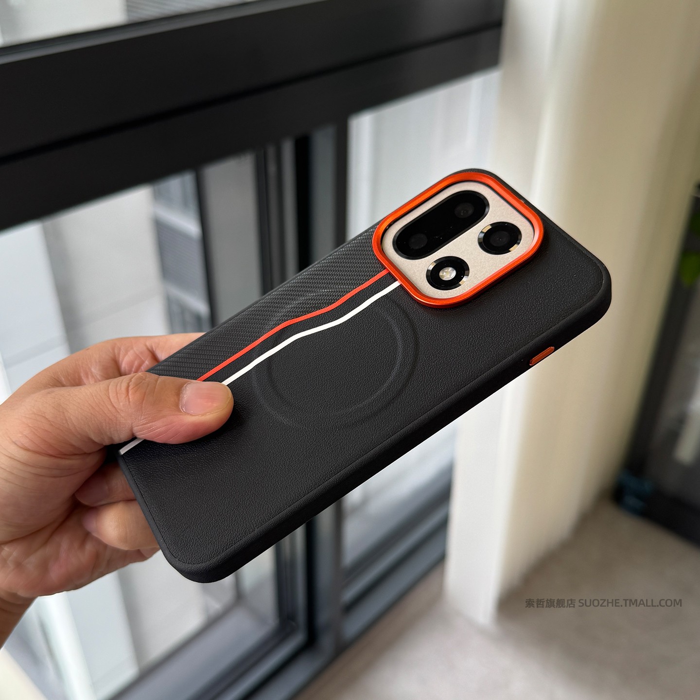 索哲适用于一加15手机壳金属镜头按键1+ace6个性高级感黑色素皮拼接保护套耐脏防指纹ace5pro全包防摔大孔13t