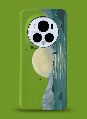 适用于荣耀magic7pro手机壳新款magic6男女小众唯美个性美术生抽象艺术油画风景magic5黄绿色半包超薄磨砂套4