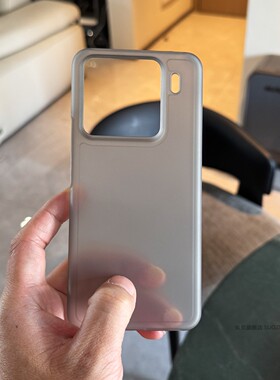 索哲适用于小米15手机壳灰色透明磨砂15pro半包超薄硬壳mi14大孔镜头不包13pro简约轻薄耐脏防指纹手汗保护套