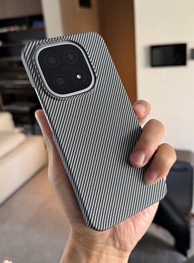 索哲适用于iqoo15手机壳小众男士款iqoo13简约个性创意灰色凯夫拉碳纤维纹理iqoo12半包超薄硬壳11s大孔neo10