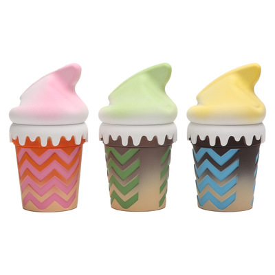 冰淇淋磨烟器新品大号彩色雪糕造型塑料金属研磨器手动Grinde磨烟