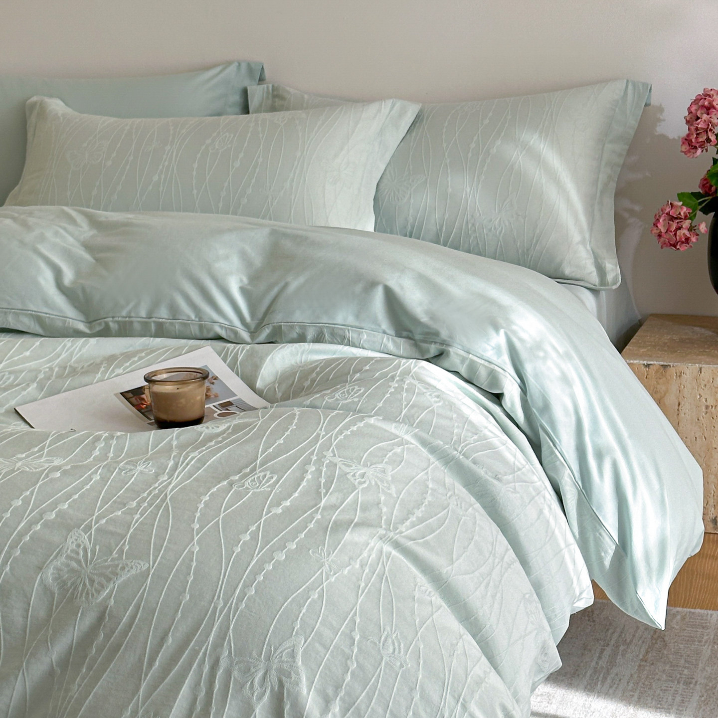 高级感A类全棉床上提花四件套100纯棉2026新款被套床单床笠三件套,床上用品,床品套件/四件套/多件套,淘宝优惠券,粉丝福利购,淘宝优惠卷