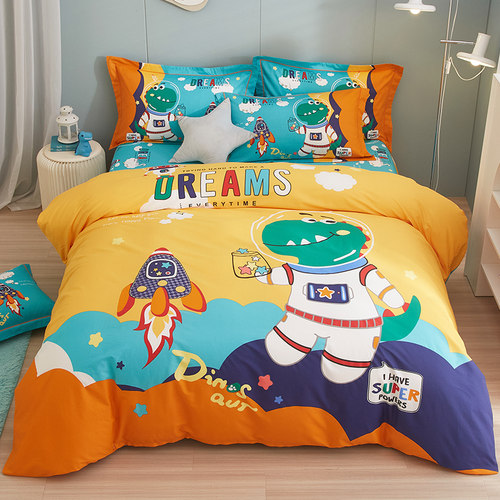 纯棉卡通床上四件套100%全棉男孩