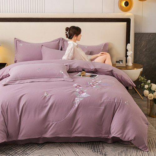 磨毛四件套100%全棉纯棉床单被套