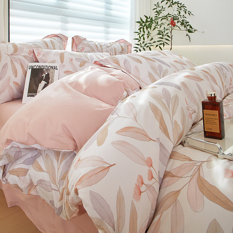 美式复古全棉100纯棉床品四件套被套春夏裸睡床上用品床单床笠款4,床上用品,床品套件/四件套/多件套,淘宝优惠券,粉丝福利购,淘宝优惠卷