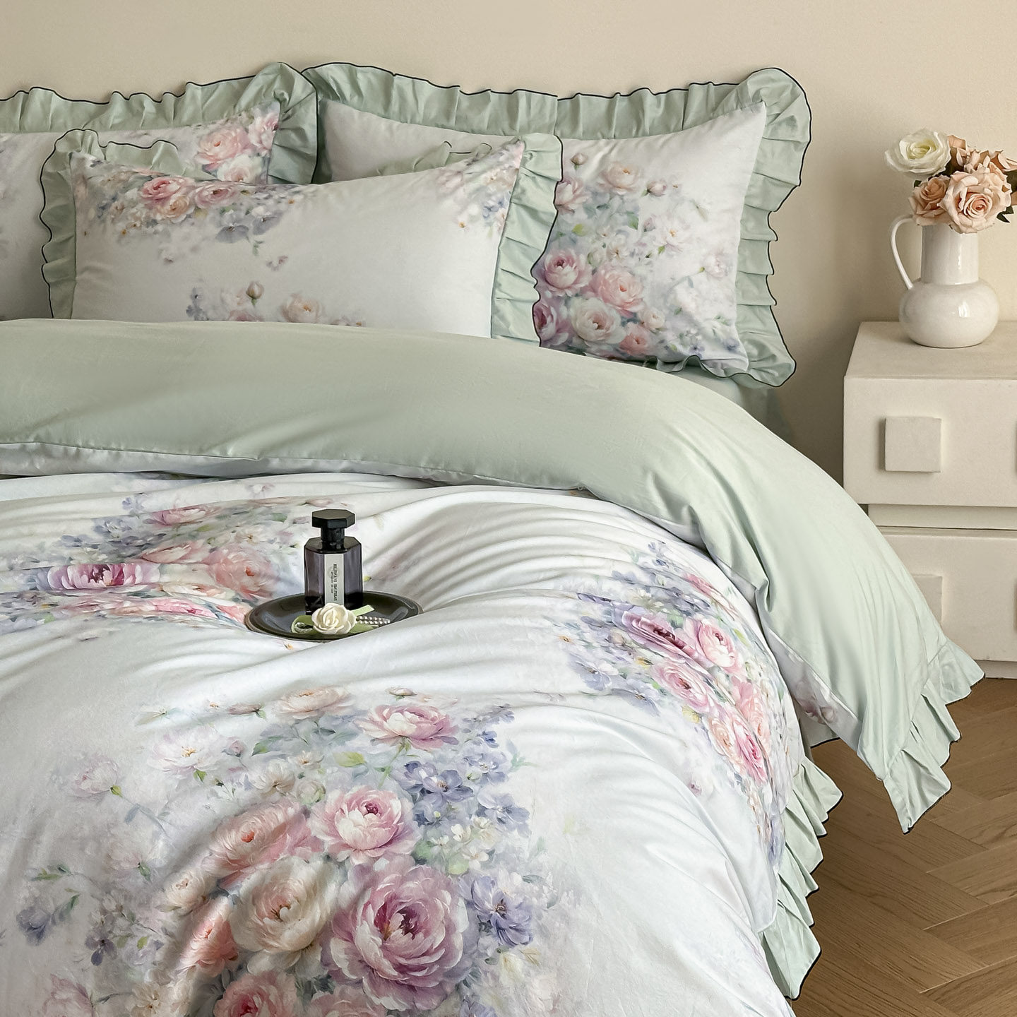 韩式纯棉床上四件套100全棉2026新款高级感床品床单被套床笠被罩4