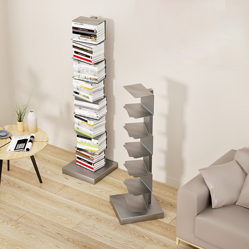 不锈钢网红北欧隐形书架落地简易转角置物架创意客厅铁艺小型书柜,住宅家具,书架,淘宝优惠券,粉丝福利购,淘宝优惠卷