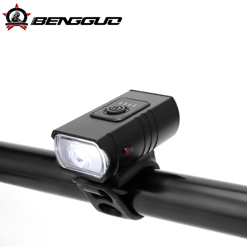 自行车灯山地车铝合金T6灯珠前灯夜骑USB充电前灯强光手电装备