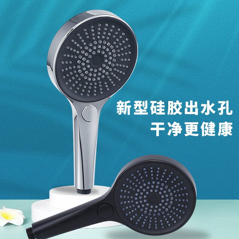 厦门大面板增压喷头三功能手持花洒头液态硅胶出水嘴热水器莲蓬头
