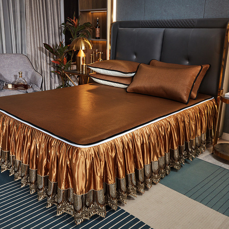 高档藤席新款夏季凉席三件套床裙款可折叠加厚无倒刺冰藤席子1.8m,床上用品,藤席,淘宝优惠券,粉丝福利购,淘宝优惠卷