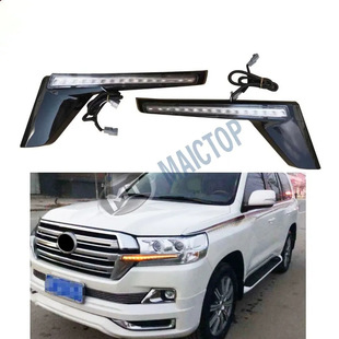 适用于216 丰田兰德酷路泽LC200FJ200大灯灯眉带灯灯眉 2021年款