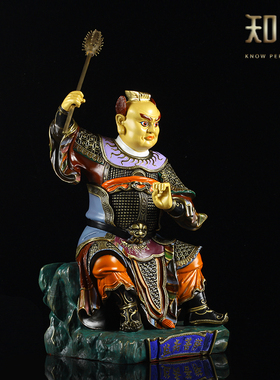 纯铜彩绘佛像摆件工艺品