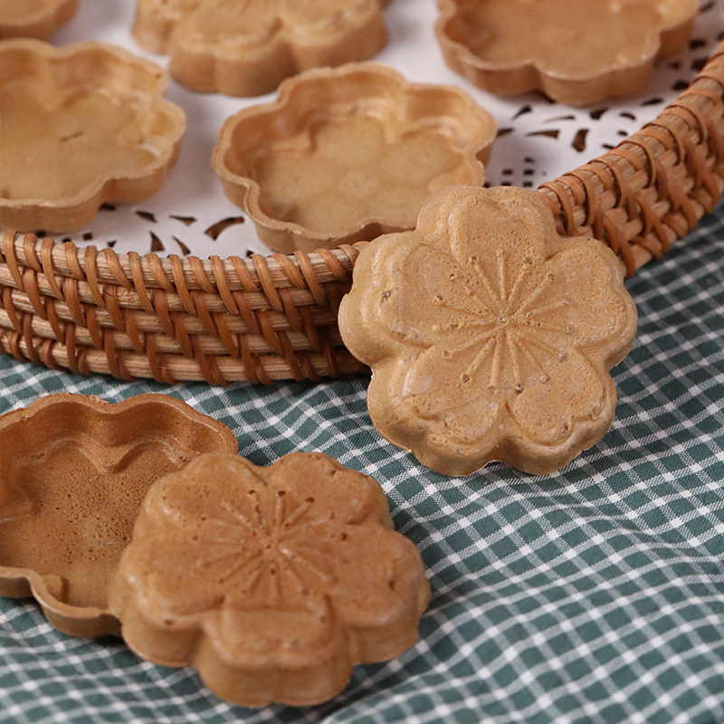 DIY烘焙用半成品樱花形糯米船饼干壳日式防风林焦糖杏仁片塔壳40g