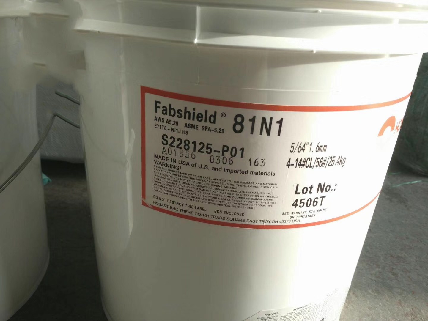 美国郝伯特Fabshield 81N1焊丝E71T8-Ni1J药芯焊丝原装正品