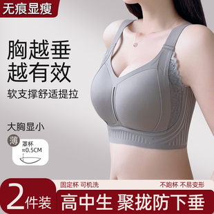 无痕内衣女聚拢收副乳防下垂大胸显小固定杯提拉防外扩上托文胸罩
