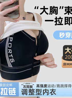 【一拉小】前拉链胸大显小内衣女聚拢收副乳防下垂无痕纸片人文胸