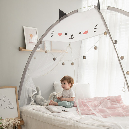 卡通可爱蒙古包防摔无底可折叠家用儿童蚊帐