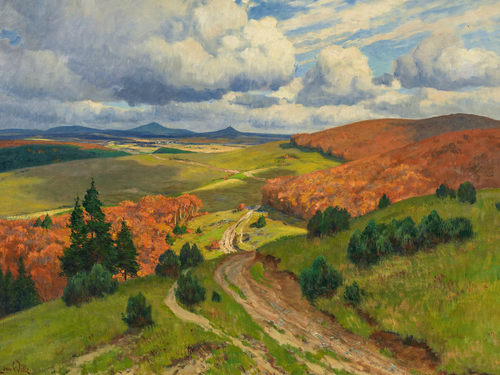 M044【德国】弗里茨·范·威尔（Fritz von Wille）风景油画图库